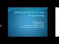 History and Features of Java programming