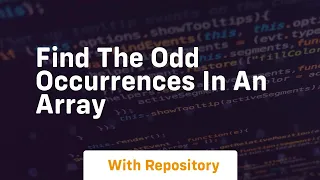 find the odd occurrences in an array
