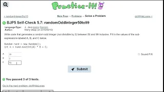 Java Practice It 5 7 randomOddInteger50to99 random basics