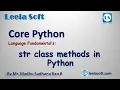 Learn Python in Telugu Python str class methods in detailed by Madhu sir Leela Soft