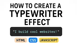 How to Create a Typewriter Effect with HTML CSS JavaScript in 10 Mins