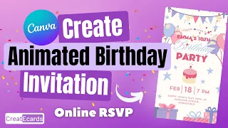 easy animated canva birthday invitation online rsvp kids parties quincea era u0026 more