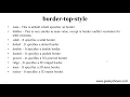 border top style in CSS Hindi