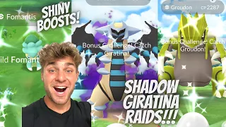 Shadow Giratina and GROUDON Raids NEW Shiny BOOSTED Research Hunt LIVE in Pokemon Go