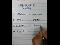 Unscramble words