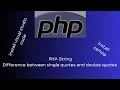 PHP String Difference between single quotes and double quotes