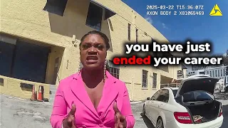 officer harasses lawyer at work faces reality
