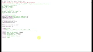 Python Program to calculate the salary of an employee