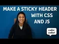 How to make an animated sticky header with CSS and JavaScript
