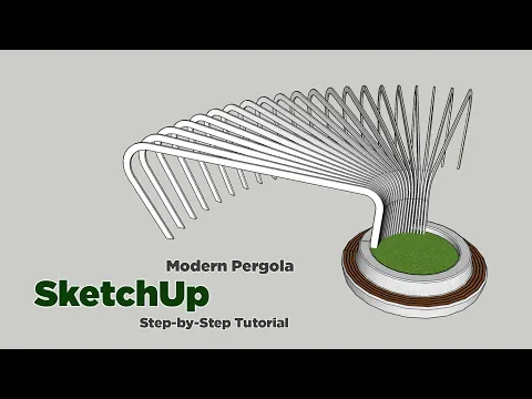 Modern pergola: step by step — SketchUp outdoor design tutorial preview