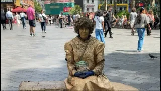 Golden Lady statue in Leicester Square