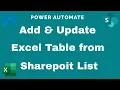 Add Update Excel Table Row from SharePoint List Power Automate Tutorial