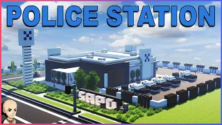 Minecraft Tutorial How To Make A Modern Police Station with Interior