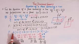 How to find the equation of a Plane containing a line perpendicular to a given Plane