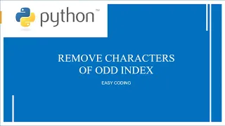 Python program To Remove Characters of Odd Index From A String Python Programs For Begginers