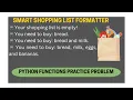 29 Python Practice Format Your Shopping List