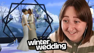 I built a SNOW COVERED wedding venue in The Sims 4!