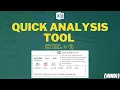 Quick Analysis Tool In Excel CTRL Q Hindi