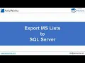 Export Lists created in Microsoft Lists to SQL Server