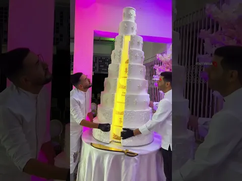 These two waiters brought the world's largest cake