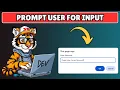 How to Prompt User for Input in Javascript
