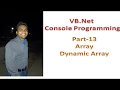 Dynamic Array in VB Net Part 13
