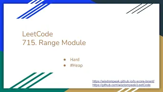 LeetCode 715 Range Module