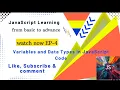 JavaScript Episode - 4 Hands-On Practice Variables and Data Types