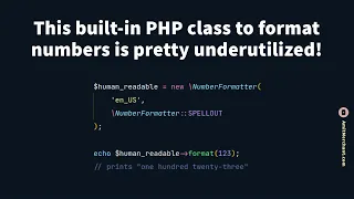 This built-in PHP class to format numbers is pretty underutilized