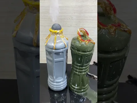 Flaming iron ball VS drink bottle 😮