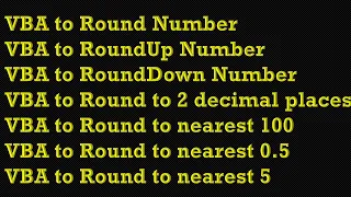 Excel VBA to round off Numbers to nearest 10 100 1000 and rounding decimals to 2 places