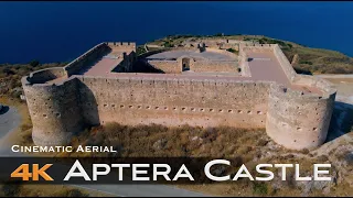 aptera castle drone 4k crete greece 