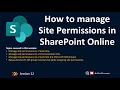 SharePoint Online Site Permissions SharePoint Online Training