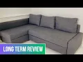 Lagu FRIHETENCorner sofa-bed with storage, Skiftebo dark gray Long Term Review