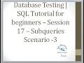 Database Testing SQL Tutorial for beginners - Session 17