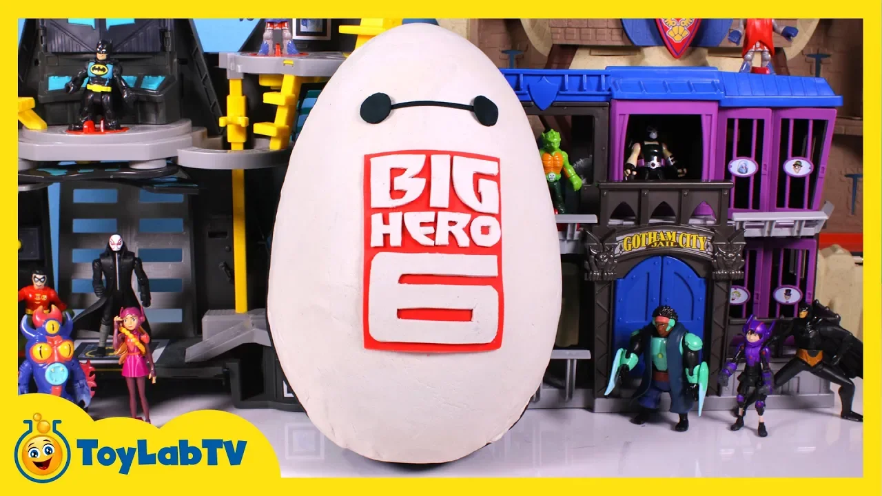 Huge Play Doh Baymax Surprise Egg with Big Hero 6 Surprise Toys