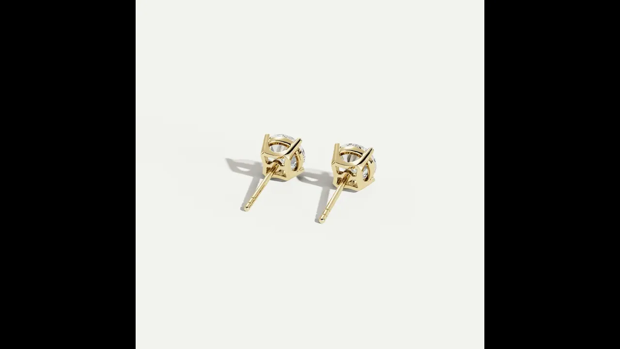 Round Lab-Grown Diamond Solitaire Stud Earrings