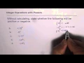 Integer Operation with Powers to Understand Resulting Sign