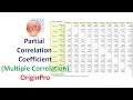 Partial Correlation Coefficient Multiple Correlation OriginPro