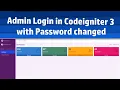 Admin login system with Change password in Codeigniter 3 HTML PHP MySql
