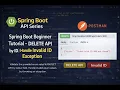 Spring Boot Beginner Tutorial - DELETE API by ID Handle Invalid ID Exception Hindi