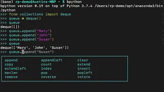 Using collections deque for Queues and Stacks in Python