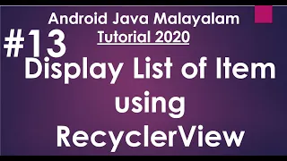 Android Java Malayalam Tutorial 2020 - 13