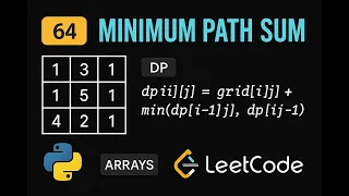 LeetCode 64 Minimum Path Sum Python Solution Dynamic Programming