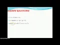 Matlab Program for Square Waveform