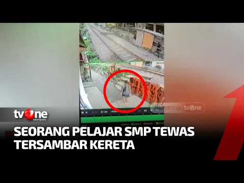 Detik-Detik Siswa SMP Tewas Tertabrak Kereta Terekam CCTV
