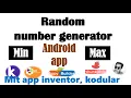 Random Number Generator using Mit app inventor Kodular Appy Builder - Rand min and max numbers