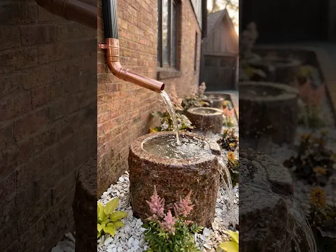Muddy Downspout Turned Into Stone Rain Garden