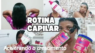HIDRATAÇÃO PARA FAZER O CABELO ALISADO CRESCER/ROTINA CAPILAR COMPLETA!