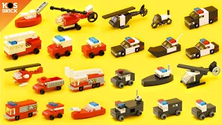 lego police u0026 firefighter mini vehicles compilation 1 tutorial